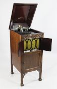 An Academy mahogany cased gramophone, W.1ft 5.5in.