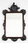 An 18th century style mahogany wall mirror, with pierced acanthus scroll decorated frame and