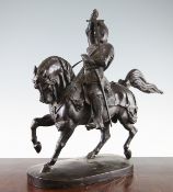 After Carlo Marochetti (1805-1867). An equestrian bronze of Emanuele Filiberto, the Duke of Savoy,