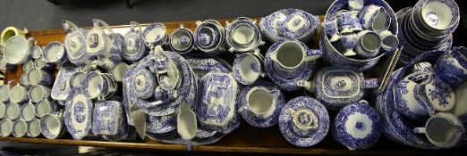 An extensive Spode Italian pattern blue and white tea, coffee, dinner and breakfast service, 20th
