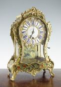 Jean Laroys of Paris. A Louis XVI style boulle work mantel clock, with tablet numerals and unsigned