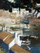 Frank Wootton (1911-1978)watercolour and gouache,Polperro harbour,painted during the artist`s