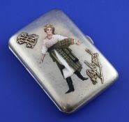 A late 19th/early 20th century Austro Hungarian 900 standard silver and enamel cigarette case,