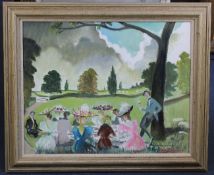 Doris Zinkeisen (1889-1991)oil on canvas,The Picnic Party,signed,24 x 30in.