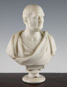 A 19th century marble bust of Henry Richard Vassal-Fox, 3rd Baron Holland (1773-1840), unsigned, on