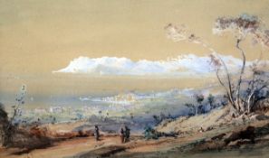 Emmanuel Costa (French, 1833-1921)watercolour,View of Cannes,signed,10.5 x 18in.
