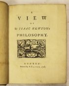 Pemberton, Henry - A View of Sir Isaac Newton`s Philosophy, 4to, rebound, 12 folding plates, Ex-