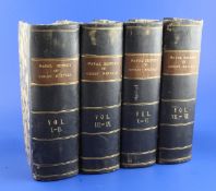 Campbell, John - The Naval History of Great Britain, 8 vols in 4, half calf, 8vo, with 8 frontises,