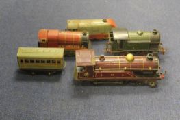 A Hornby clockwork no.1 locomotive, together with other unboxed Hornby locomotives and accessories