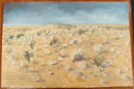Cyril Mount (1920-2013)oil on canvas,Ruweisat Ridge, El Alamein,signed and dated `92,16 x 23.5in.,