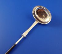 A late 18th/early 19th century continental silver toddy ladle, with spiral twist baleen handle and