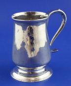 A George III provincial silver pint mug, with scroll handle, John Langlands II, Newcastle, 1795, 5.