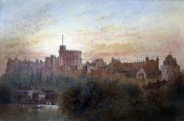 Frederick Edward John Goff (1855-1931)watercolour,View of Windsor Castle,4.25 x 6in.