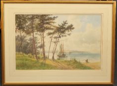 James Whaite (19th C.)watercolour,`At Ventnor, Isle of Wight`,signed and dated `85,13 x 20in.