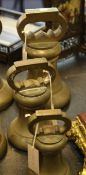 A set of three Victorian Avoir bell weights, 56lb, 28lb and 14lb, each numbered 1081 and marked