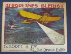 G. Borel & Cielithograph,Aeroplanes Blériot,30 x 39.5in.,unframed