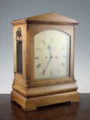 A late Victorian Barraud & Lund mahogany hour repeating bracket clock, with painted Roman dial