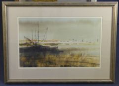 Colin Kent (b. 1934)ink and watercolour,`Maldon Essex`,signed,15.5 x 25in.