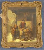 Dutch Schooloil on canvas,The Woodcarver`s Audience,indistinctly signed,12 x 10in.