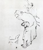 Pierre Bonnard (1867-1947)drypoint etching,Old woman, child and Bassett hound,signed in pencil, 16/