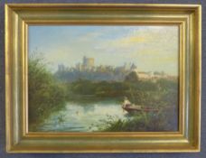 F. J. Leesoil on canvas,Windsor Castle from The Thames,signed,10 x 14in.