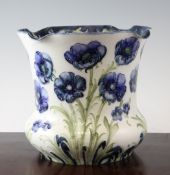 A large Moorcroft Macintyre Florian Ware Blue Poppy vase, c.1903, of squat baluster shape, the rim