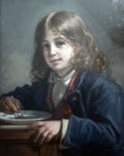 P.A. Haag (19th C.)pair of pastels,Portraits of boys,signed and dated 1871,24 x 19in.
