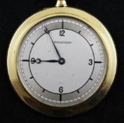 An early 1930`s 18ct gold Jaeger Le Coultre dress pocket watch, with baton and quarterly Arabic