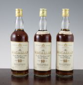 Eighteen bottles of Macallan, 10 years old, single Highland Malt Scotch Whisky