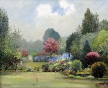 William Longstaff (1879-1953)oil on canvas,View of a garden,signed,20 x 24in.