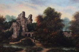 H.C. Hefferoil on canvas,The Old Gateway, Herstmonceux Castle, Sussex,signed and dated 1910,19 x