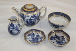 A Chinese export blue and white forty six piece tea and coffee service, Qianlong period, each