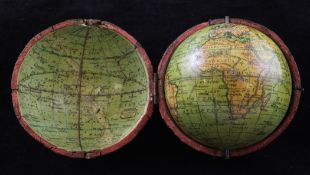 An early 19th century Newtons new and improved terrestrial pocket globe, with engraved and
