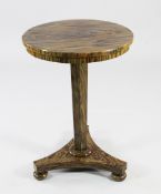 A 19th century simulated rosewood circular occasional table, with tapering hexagonal column and