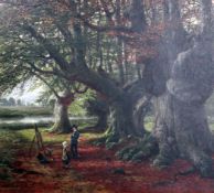 John William Graham Pringle (1844-1882)pair of oils on canvas,Burnham Beeches, the artist beneath