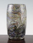 A marbled glass vase, possibly Nailsea, late 19th / early 20th century, 8in.