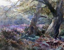 Henry R. B. Donne (1860-1949)watercolour,A study in the New Forest,signed,12 x 15.5in.
