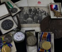 A WWI medal group to P.O.1 R.N. Joseph George Weller Williams, with death plaque, documents and