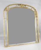 A large Victorian giltwood overmantel mirror, with pierced frame, with fruit and acanthus scrolls,