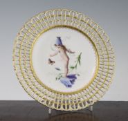 A Mintons `Flower Fairy` cabinet plate, painted by Antonin Boullemier, the centre with a figure of a