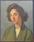 Philip Naviasky (1894-1983)oil on board,Portrait of a lady,signed,20 x 16in., unframed
