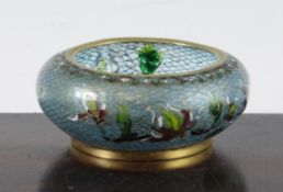 A Japanese plique-a-jour enamel small bowl, early 20th century, decorated with flowers on a