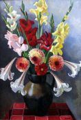 § Adrian Paul Allinson (1890-1959)oil on canvas,Still life of flowers in a pottery jug,signed,32 x