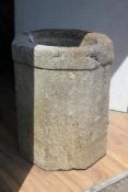 An octagonal stone well head, 2ft 2in. x 2ft 9.5in.