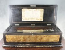 A 19th century Nicoles Freres Sublime Harmonie Interchangeable cylinder music box, with burr