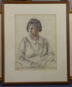 Robert Sargent Austin (1895-1973)pastel,Portrait of Margaret Barnard,signed and dated 1930,17.5 x