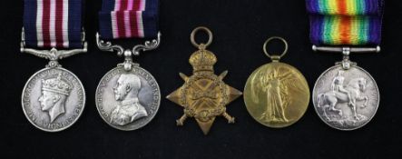 A Great War military medal group of four, to 56447 Lance Corporal W. McKracken MGC, comprising WWI
