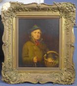 Robert Innes (fl.1843-1868)oil on wooden panel,`The Old Mendicant`,signed and dated 1831,12.5 x 10.