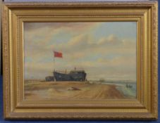 J.H. Clarkoil on wooden panel,The Ship Ashore, Coastguard`s Station, Bartons Point, Sheerness, c.