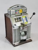 A Jennings Club Chief Tic Tac Toe One Arm Bandit slot machine, c.1960, 27in.